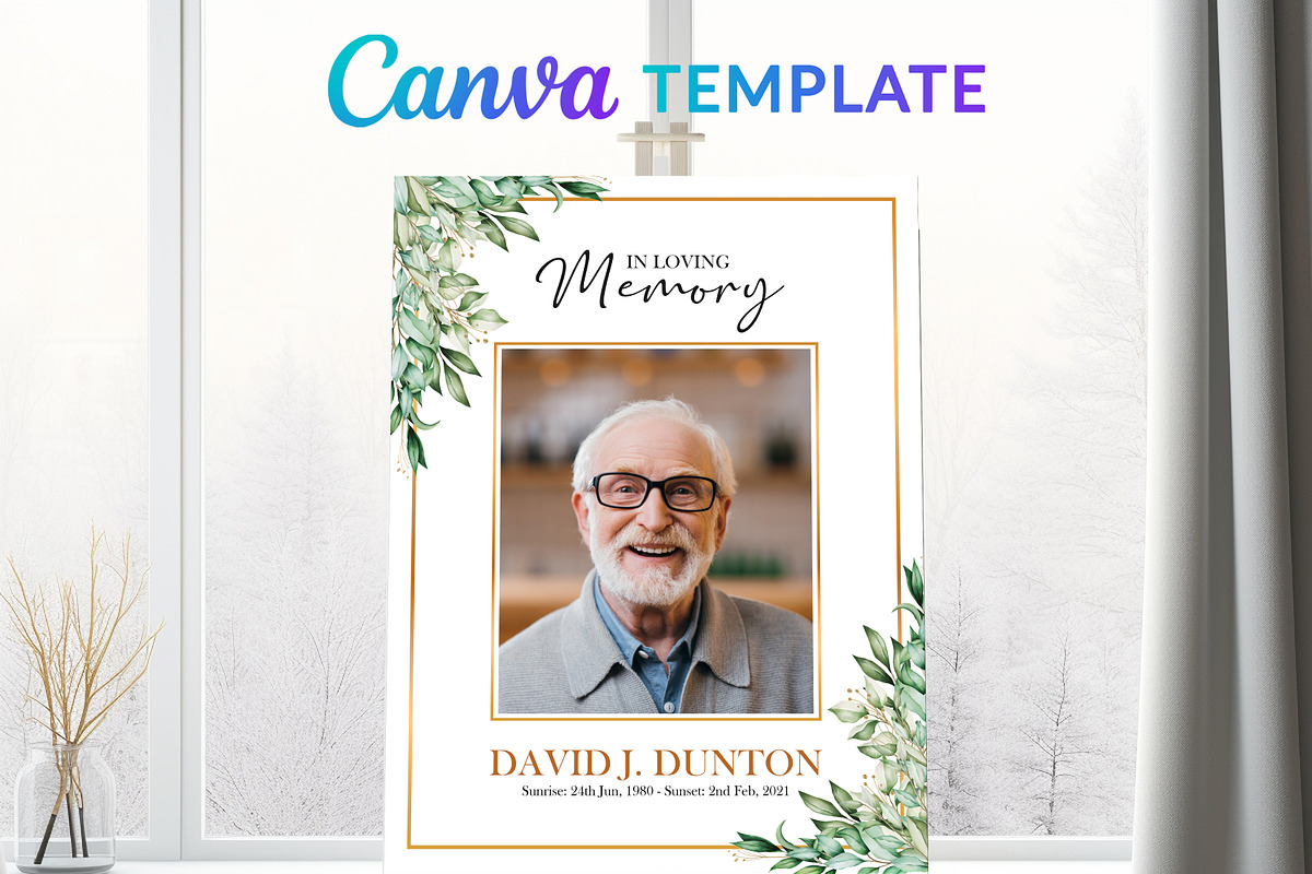 Funeral Photo Sign | Funeral Poster, a Poster Template by Designscozy