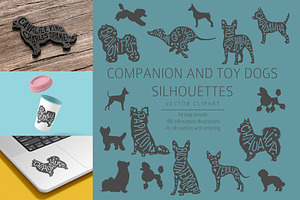 Companion and Toy Dogs Silhouettes, an Animal Illustration by pet design shop