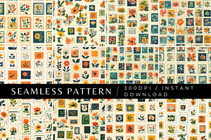 12 Cheery Floral Stamps Patterns, a Pattern Graphic by Inknfolly