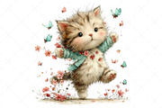 Whimsical Summer Cats Clipart, an Illustration by Craft Nest (Thumbnail 11 of 12)