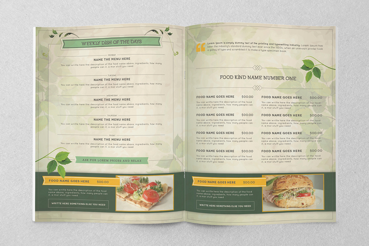 Healthy Food Menu, a Brochure Template by Luuqas Design (Photo 3 of 5)