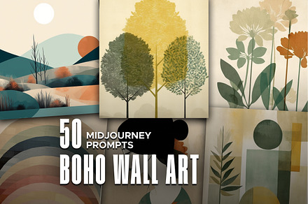50 Boho Wall Art Midjourney Prompts