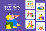 100 E-Commerce Flat Illustrations, a Person Illustration by Brickclay (Thumbnail 1 of 13)
