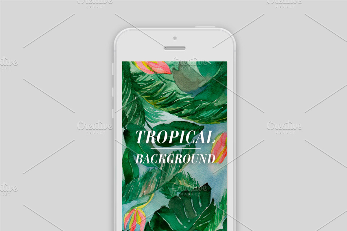 Watercolor tropical background, a Texture Graphic by Inna Vinchenko Designs (Photo 2 of 3)