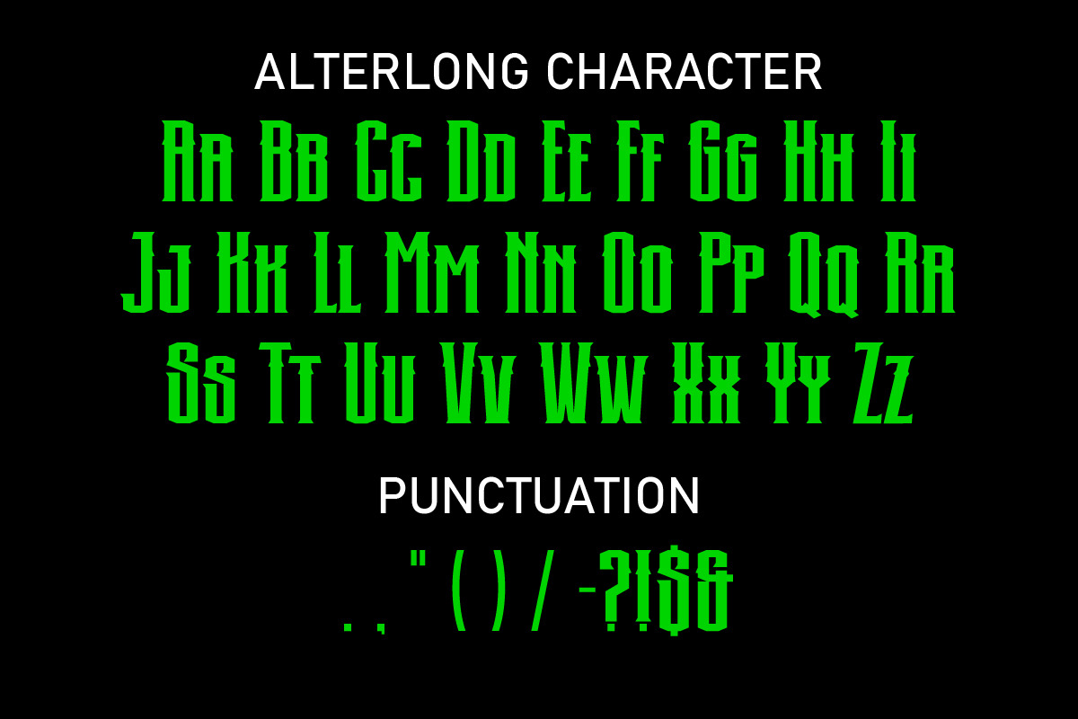 Alterlong Modern Black Letter, a Blackletter Font by IHDSTD (Photo 6 of 6)