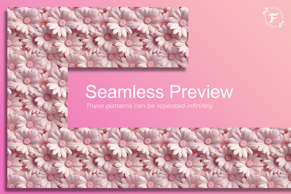 3D Flower Seamless Pattern, a Pattern Graphic by Forhadx5 (Photo 2 of 10)