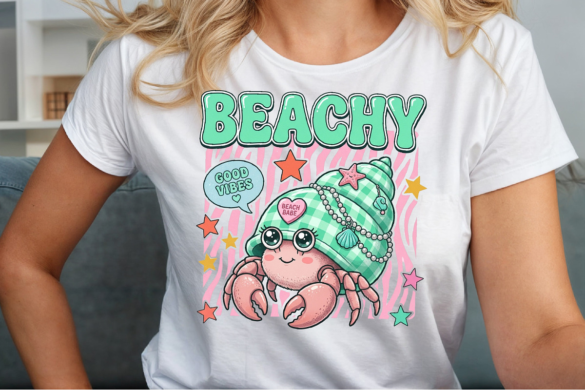 Beachy Cute Hermit Crab PNG, an Illustration by Sublimation Artist (Photo 5 of 9)