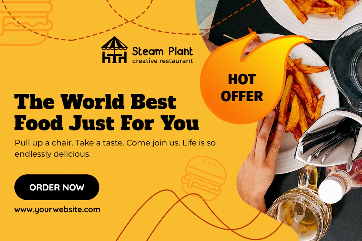 Restaurant Facebook Ad Banners, a Social Media Template by 3djagan (Photo 3 of 9)
