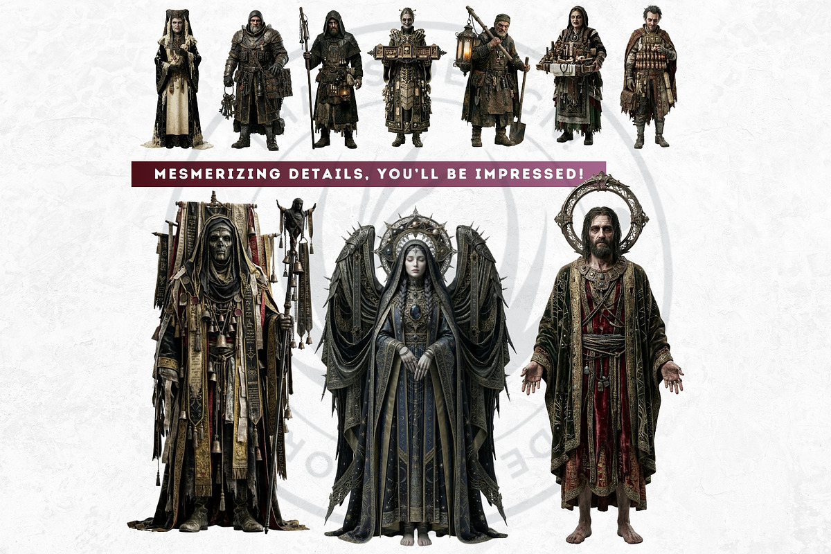 Gothic Horror Ecclesial Characters, a Person Illustration by ThatsDesignArt (Photo 6 of 13)