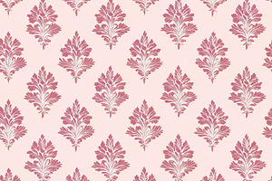 Seamless pattern pink floral motif damask pattern creating a lux, a Pattern Graphic by Studio ANNA