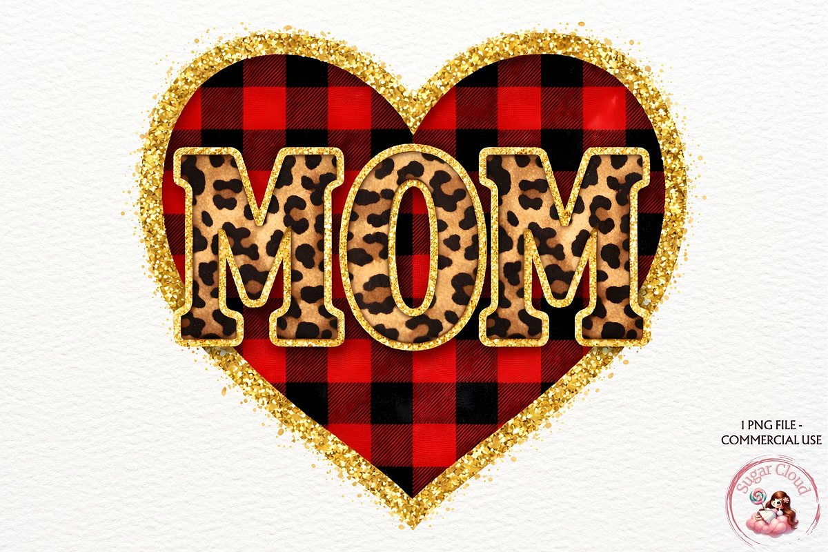 Mom Shirt Leopard Print PNG Mother, a Decorative Illustration by SugarCloudStudioArt (Photo 1 of 6)