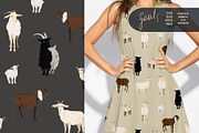 Goat seamless + clipart vector set, a Pattern Graphic by PatternsBlooming (Thumbnail 6 of 8)