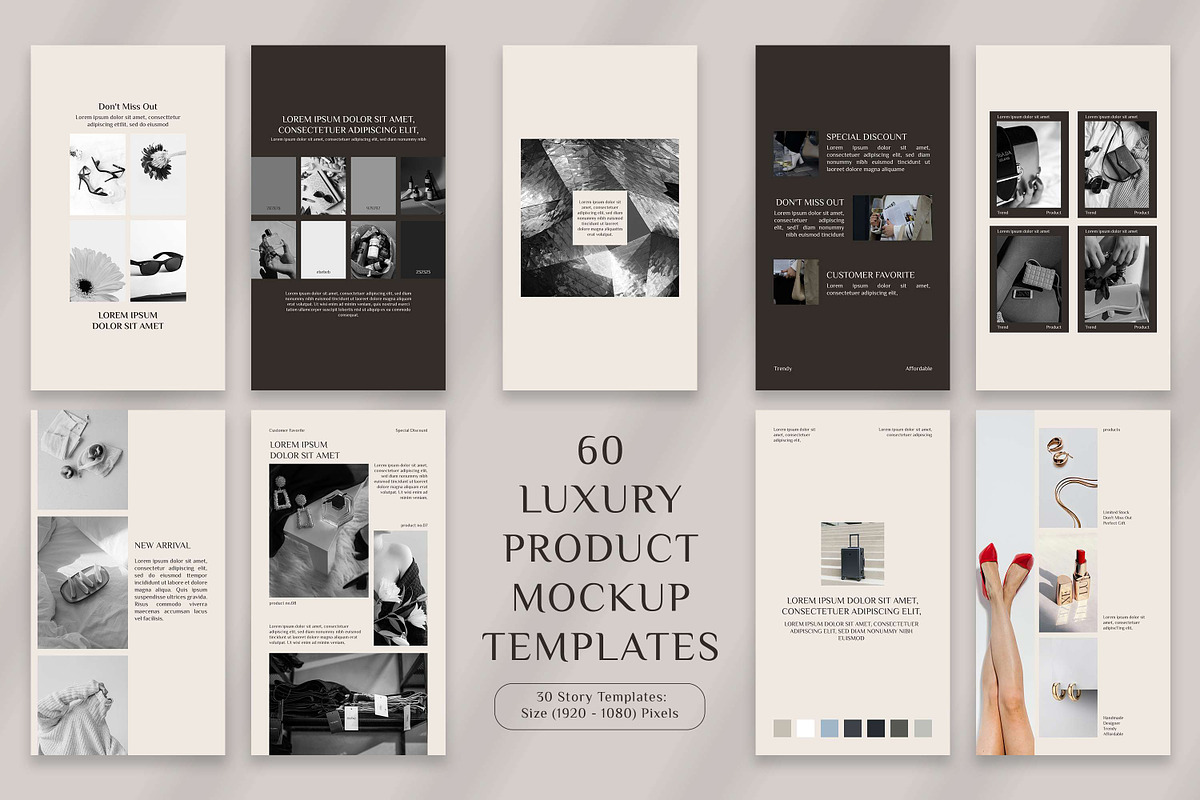 60 Luxury Product Mockup Templates, a Social Media Template by 3Motional (Photo 8 of 10)