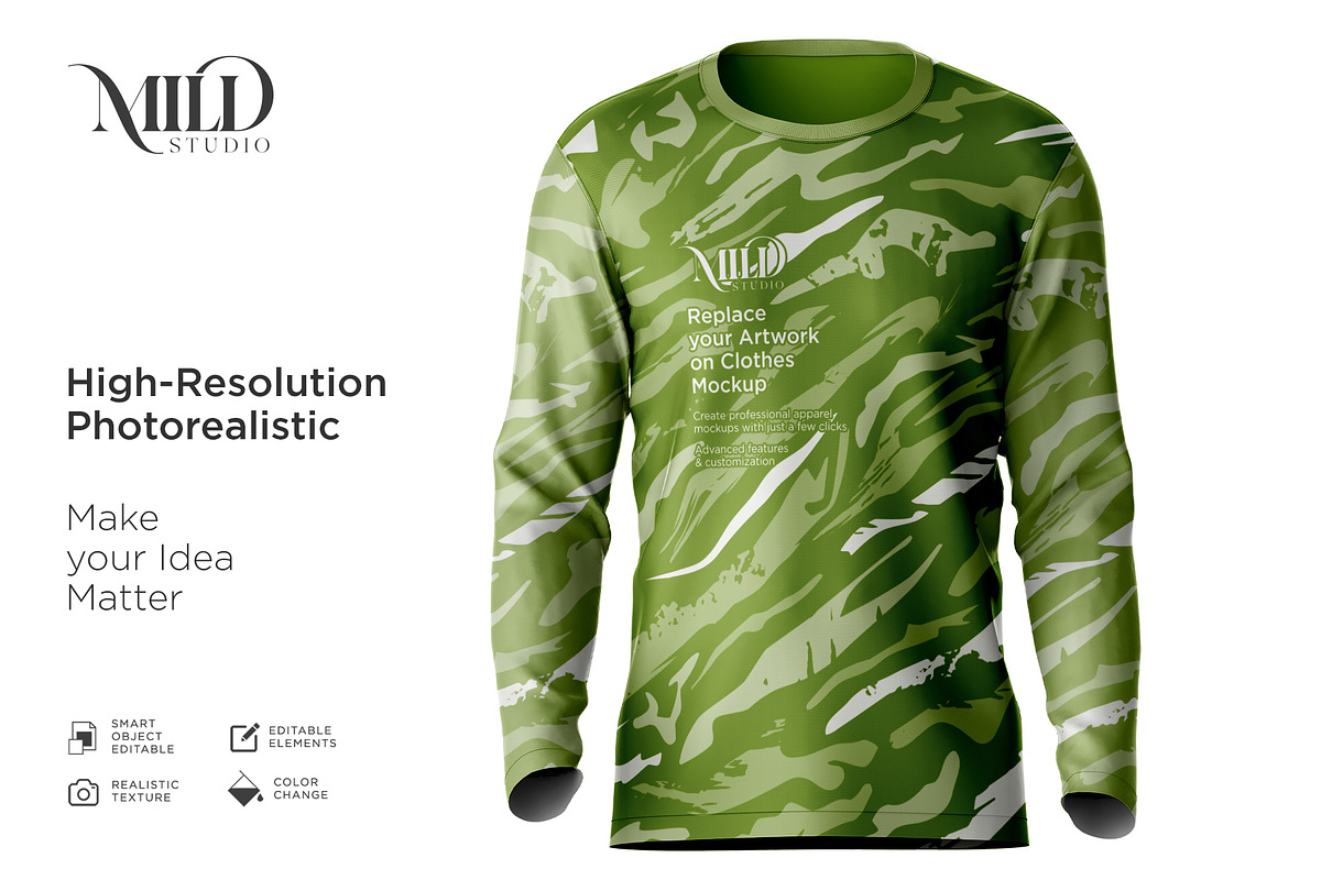Long Sleeve Jersey Set Mockup, a Shirt Mockup by Mildstudio (Photo 6 of 9)