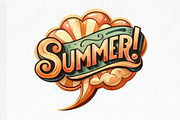 Retro Pop Art Comic Summer Clipart, an Illustration by Designking (Thumbnail 4 of 4)