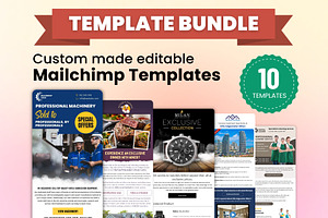 Mailchimp editable template Pack