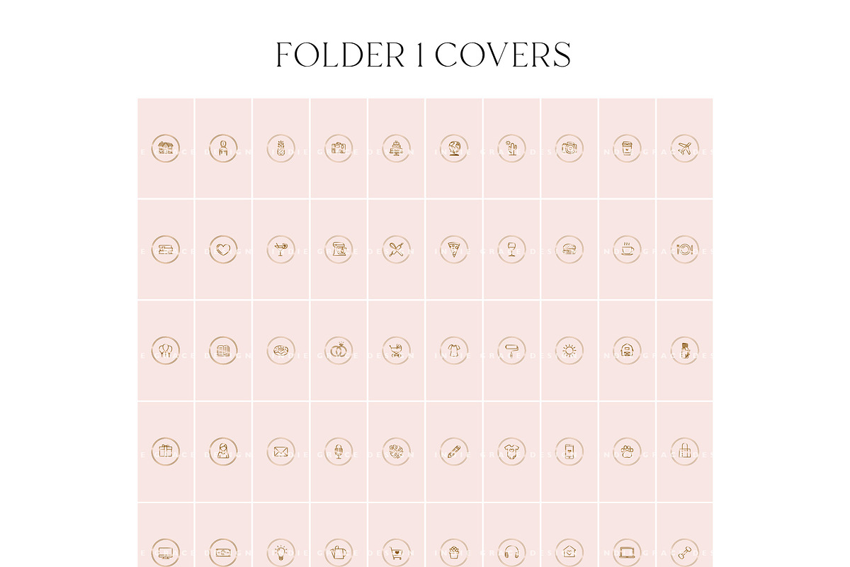 Pink & Bronze Instagram Story Covers, a Social Media Template by Indie Grace Design (Photo 2 of 7)