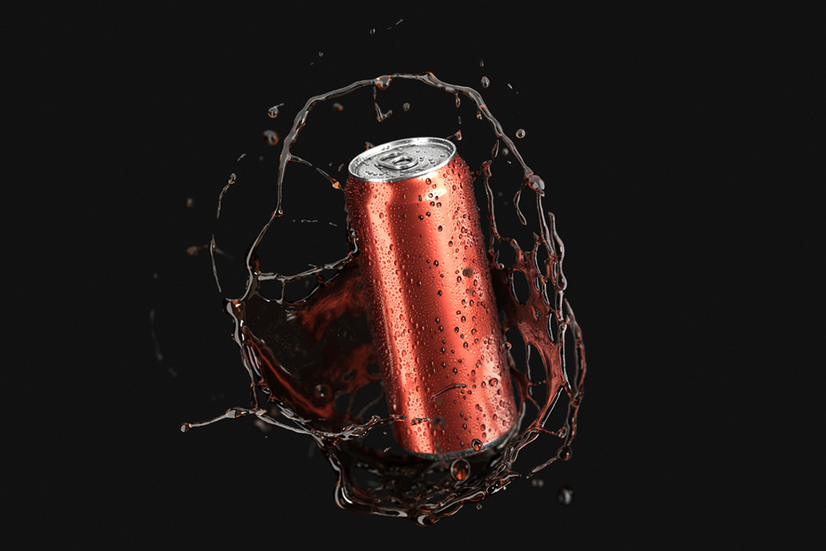 Red 550ml Can With Splash 3D Model, an Object 3D Model by rebrandy (Photo 3 of 7)