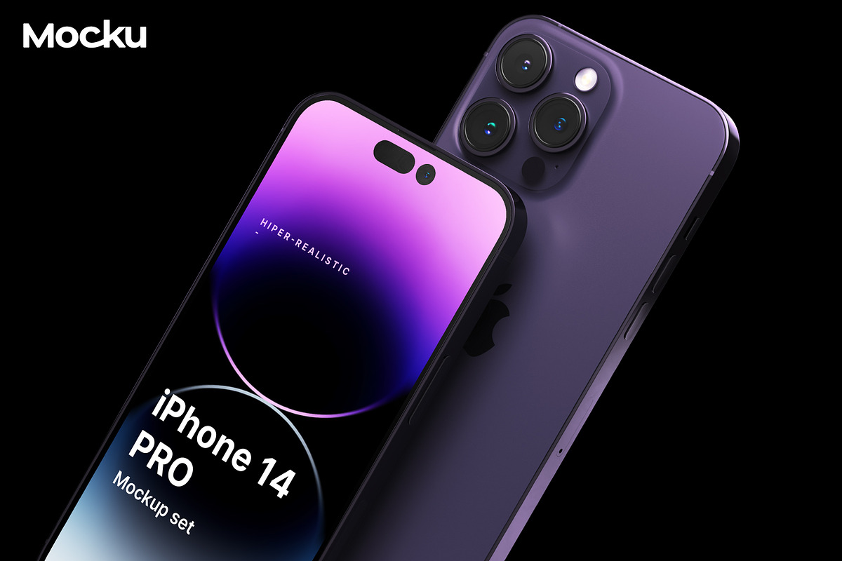 iPhone 14 PRO Mockup, an iPhone Mockup by Mocku (Photo 1 of 17)