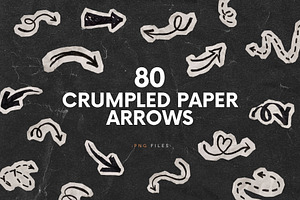 80 Crumpled Paper Arrow Doodles