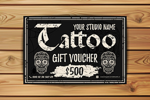 Four Tattoo gift vouchers templates