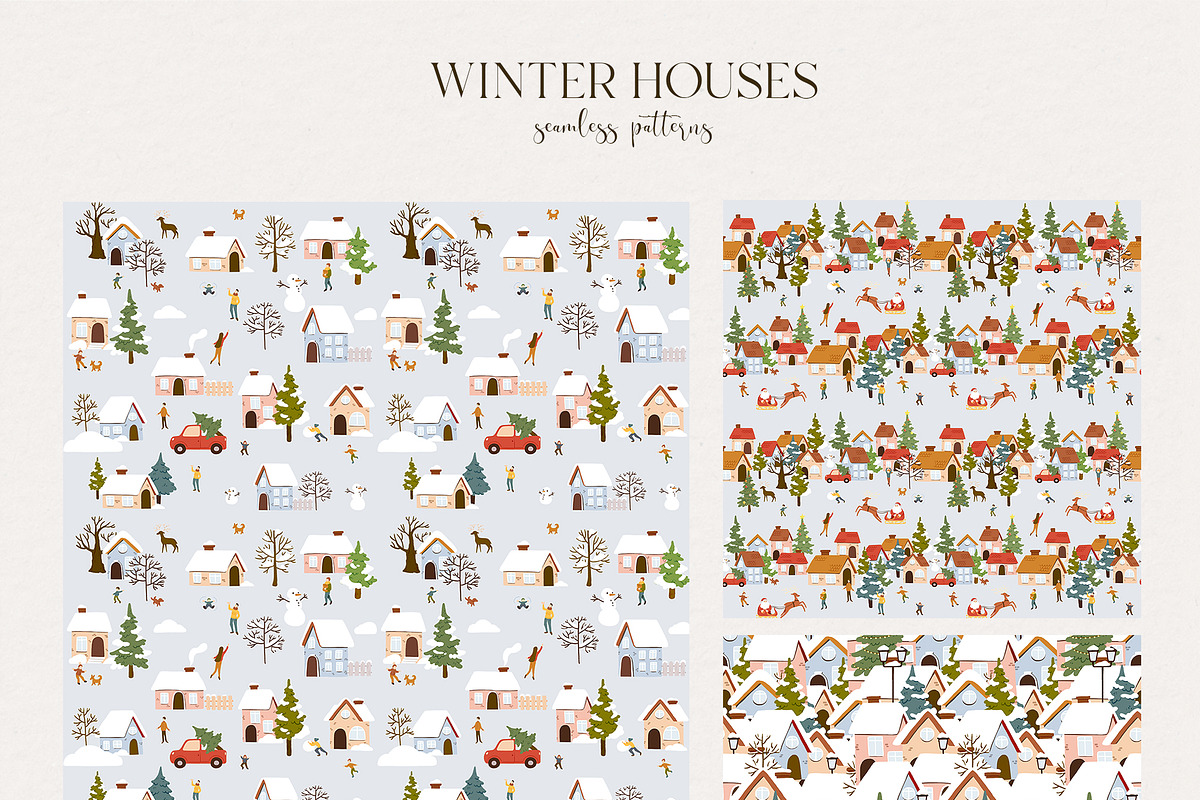 Christmas winter houses clipart, an Animal Illustration by LukaJreym (Photo 15 of 15)