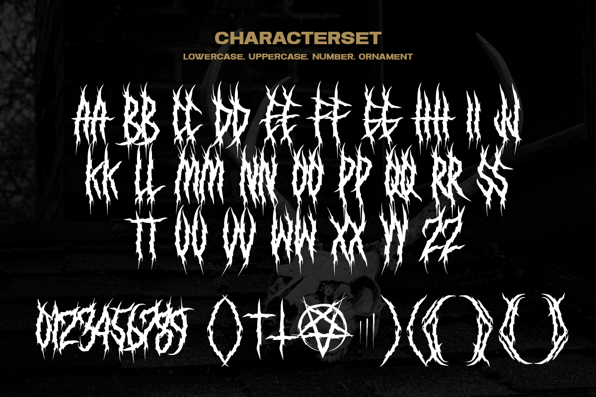 Bradthen Death Metal Font, a Blackletter Font by Ronny Studio (Photo 8 of 10)
