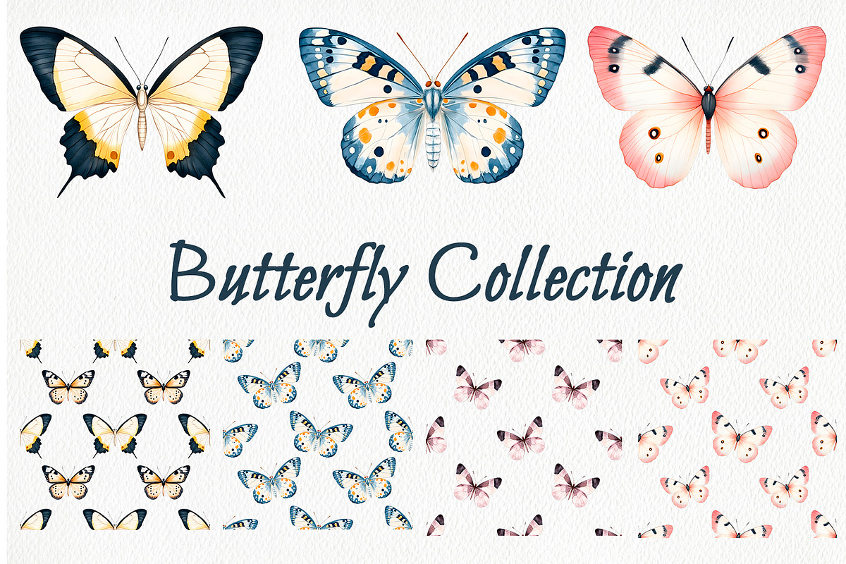 Boho Butterflies Collection, an Illustration by ArtIrisArt (Photo 1 of 9)