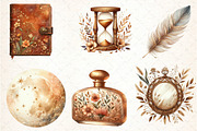 Boho Vibes Vintage Elements Clipart, an Illustration by DreamCafeArt (Thumbnail 3 of 6)