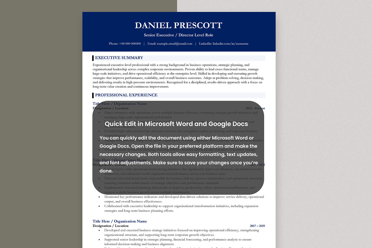 ATS Resume Template | Modern CV Word, a Resume Template by Anjum Ilyas (Photo 3 of 7)