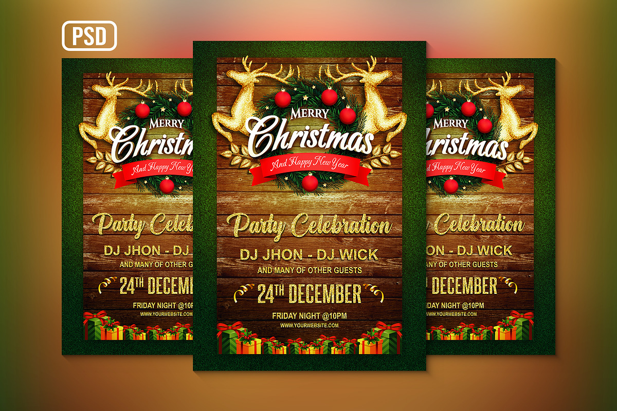 Christmas Green Design Poster, a Poster Template by Black Spade Design