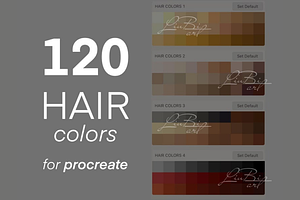 20 Procreate Hair Brushes Set Bonus