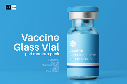 Vaccine Glass Vial Bottle Mockup Set, a Packaging Mockup by Remnand Studio