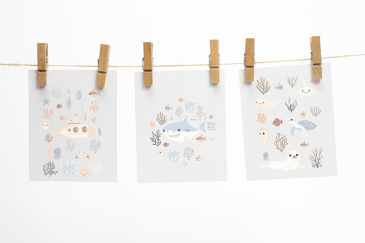 Ocean Adventure Bundle, an Animal Illustration by Mariia Kovalchuk (Photo 9 of 12)