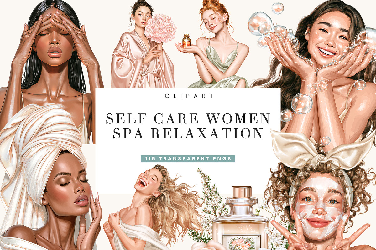 Self Care Women Spa Relaxation, a Person Illustration by BusyDaydesign (Photo 1 of 9)