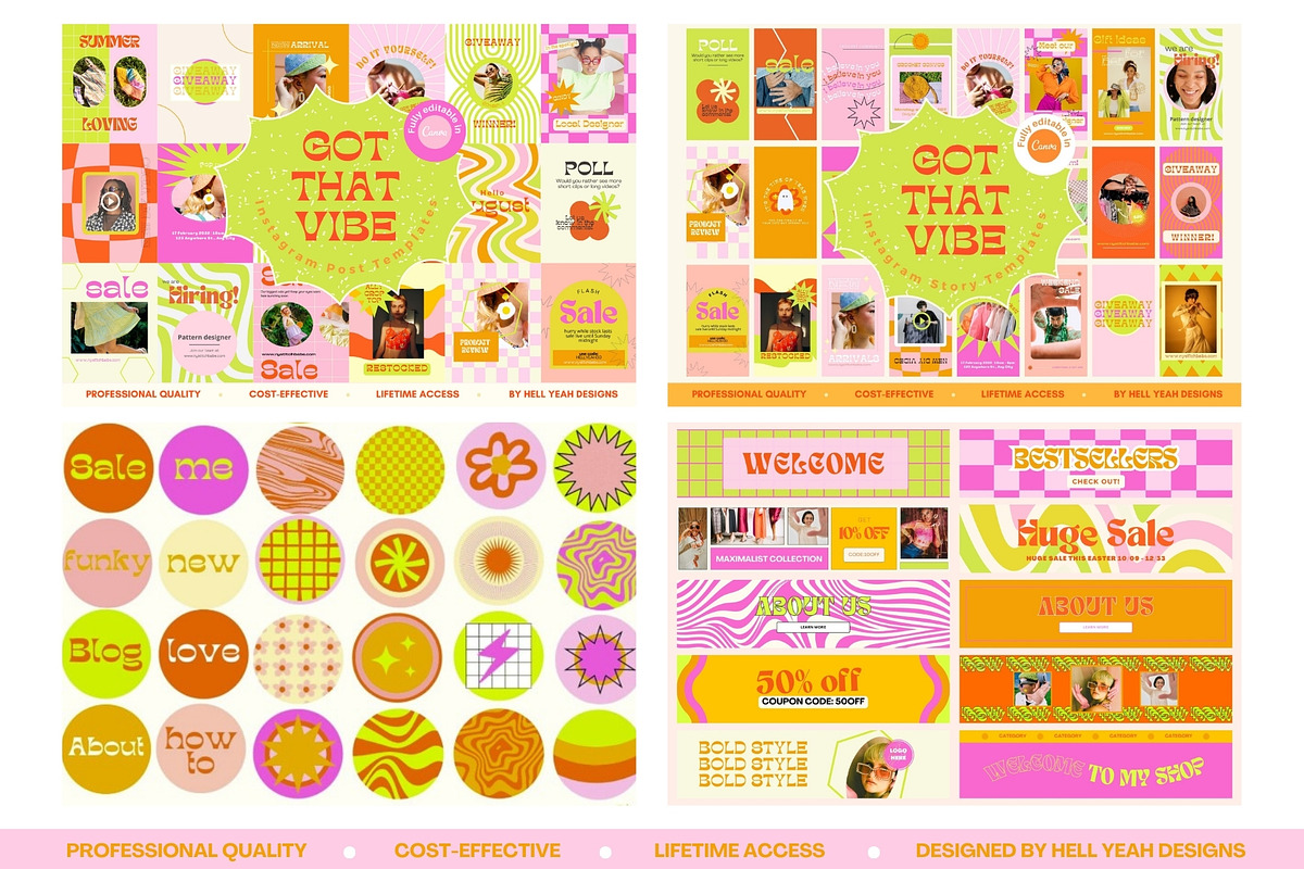 Ultimate Funky Branding Kit, a Branding & Logo Template by Hell Yeah Designs (Photo 10 of 13)