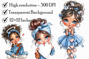 Quirky Valentine Day Girl Clipart, an Illustration by Libby Wishes (Thumbnail 5 of 7)