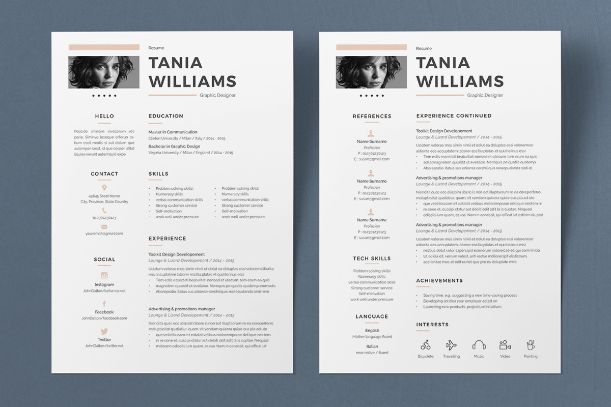 Resume Tania 2 Pages, a Resume Template by Astut (Photo 1 of 5)