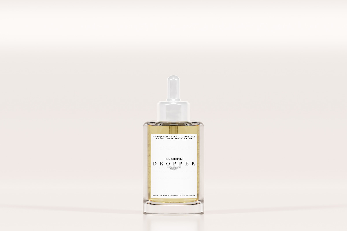 Serum Glass Dropper Bottle Mockup, a Packaging Mockup by Zumrod (Photo 3 of 7)