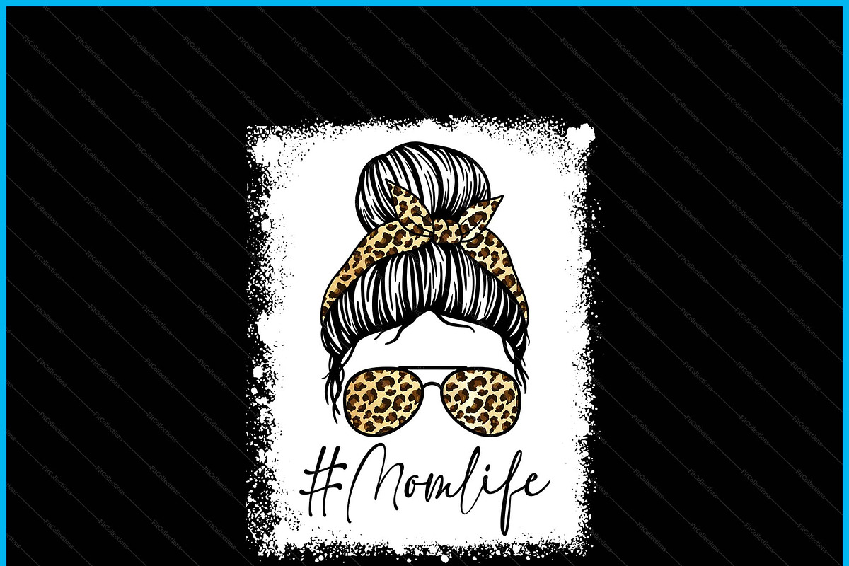 Mom Life Bleached Leopard Messy Bun, a Graphic by Creativeusart (Photo 3 of 4)