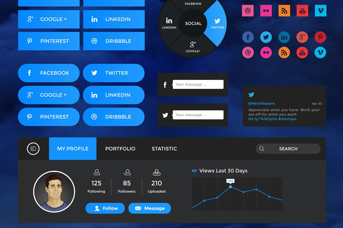 Cloudy Retina Web UI Kit, an UI Kit Template by Cosmic Motive (Photo 1 of 5)