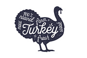 Turkey, poultry, lettering, an Object Illustration by Foxys Graphic (Thumbnail 1 of 3)