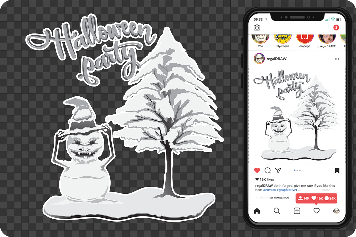 Vector illustration of a Snowman, a Seasonal Illustration by regalDRAW (Photo 3 of 4)