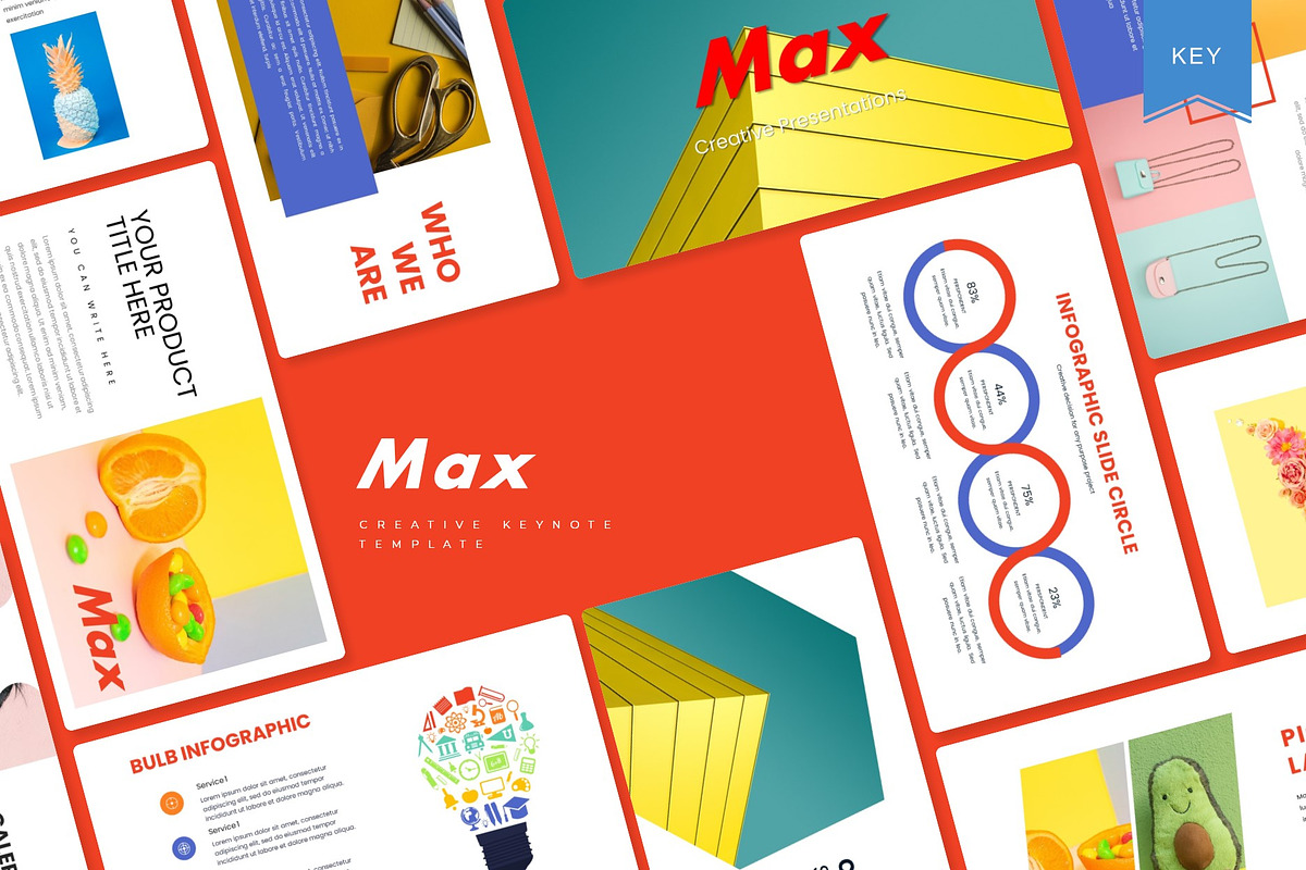Max Creative Keynote Template, a Presentation Template by Fortyone (Photo 1 of 6)