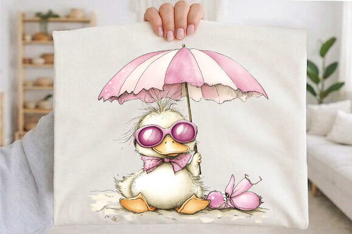 Whimsical Summer Beach Duck Clipart, an Illustration by designcity5 (Photo 3 of 5)