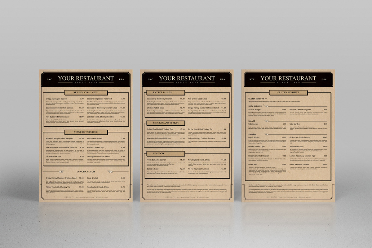 Classic Artdeco Restaurant Menu, a Stationery Template by Juru Rancang Graphic (Photo 3 of 3)