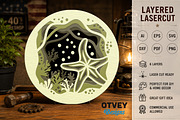 Sea Animals Mandala 3D Layered 6, an Animal Illustration by OTVEY DESIGN (Thumbnail 4 of 7)
