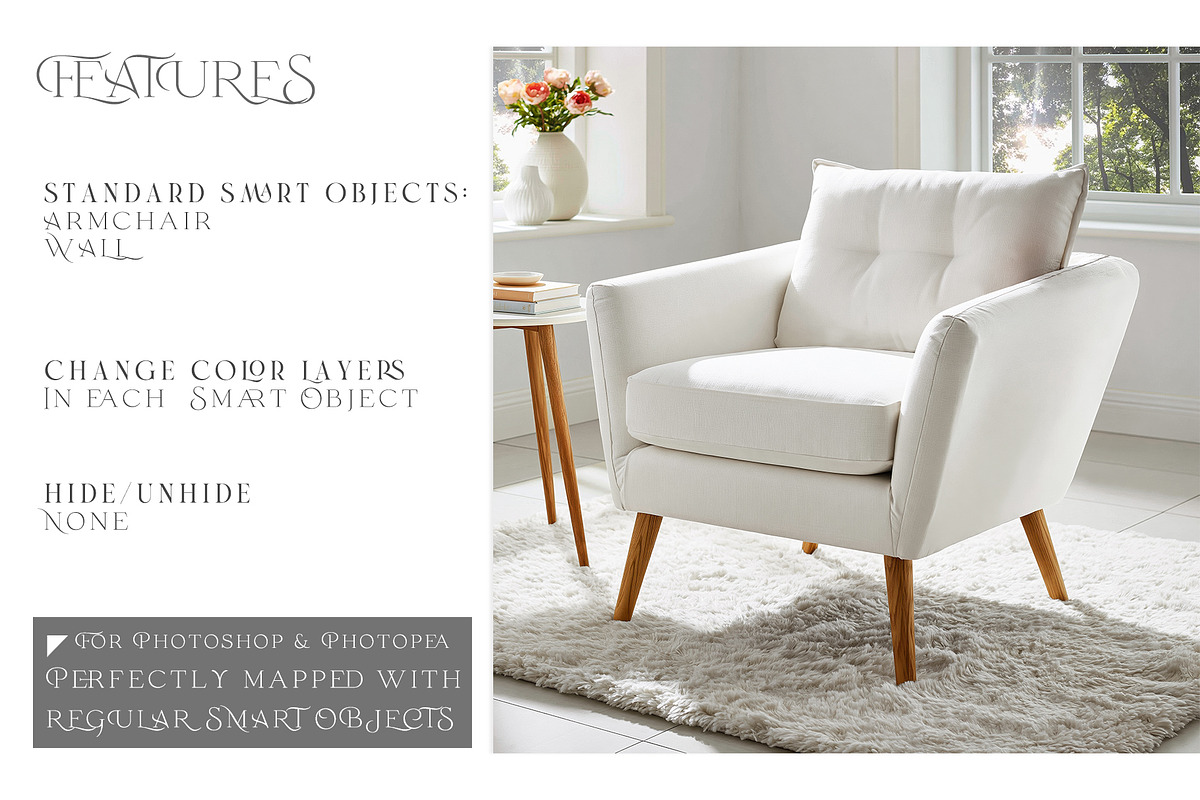 Armchair Upholstery Mockup, a Household Mockup by mock-ups (Photo 3 of 13)