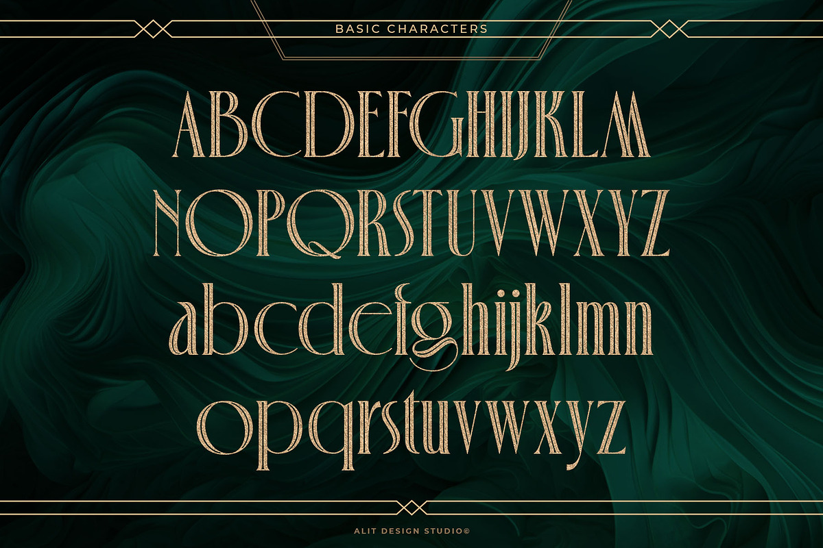 Decobra Art Deco Font, a Serif Font by alit design (Photo 4 of 17)