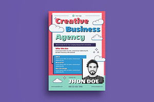 Retro Creative Business Agency Flyer, a Flyer Template by graphicook